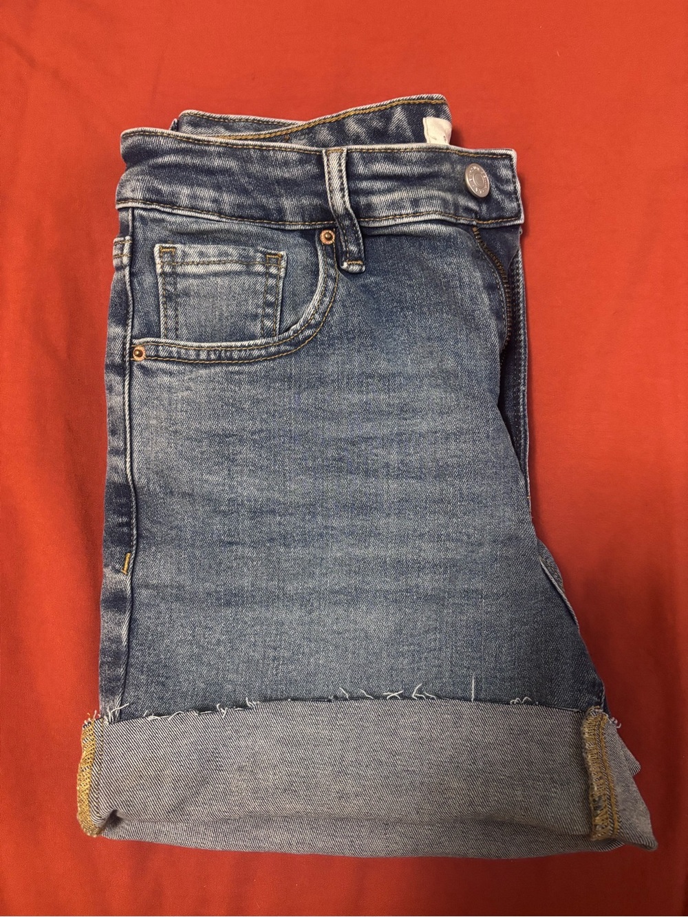 PacSun Women's Mid-Blue Rolled-Hem Ankle Jeans